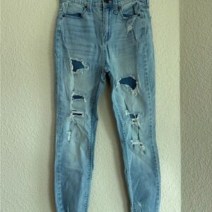 Mudd Women's Sky Blue Ripped Skinny Jeans